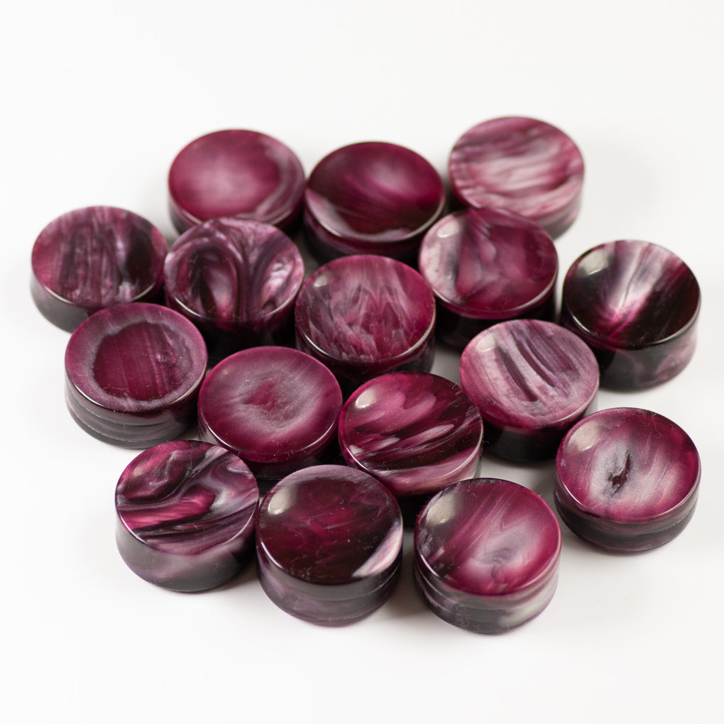Wanda Fuschia Swirl Upcycled Bowling Ball Worry Stone