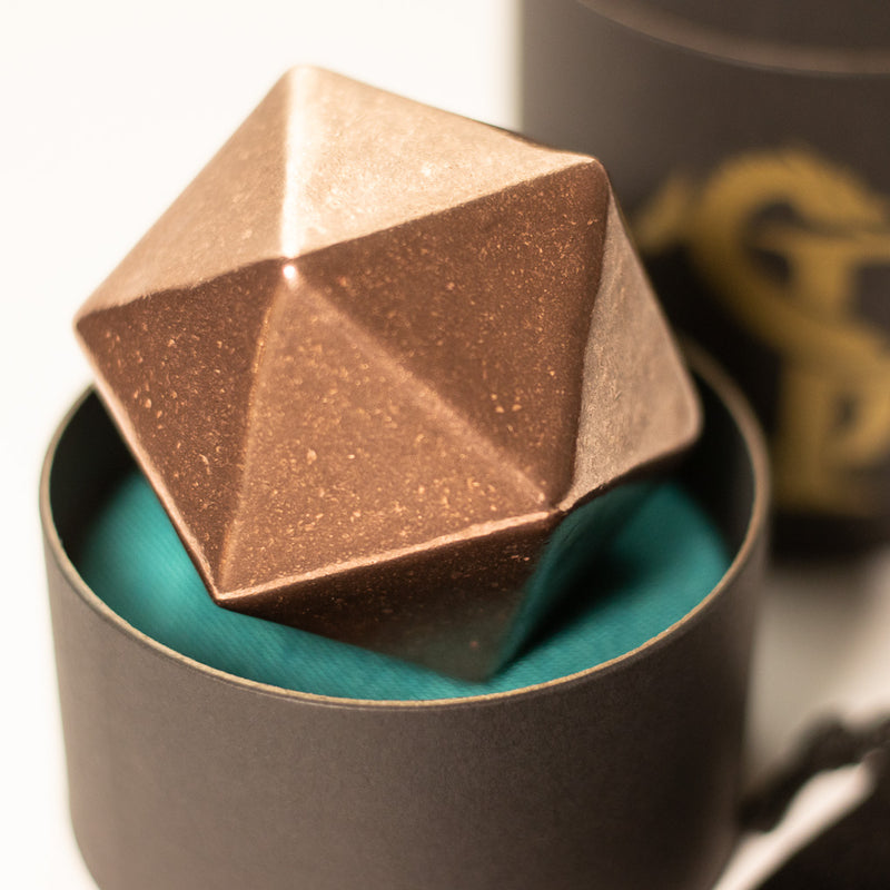 Copper D20 Icosahedron - 2" - 1.44 lb