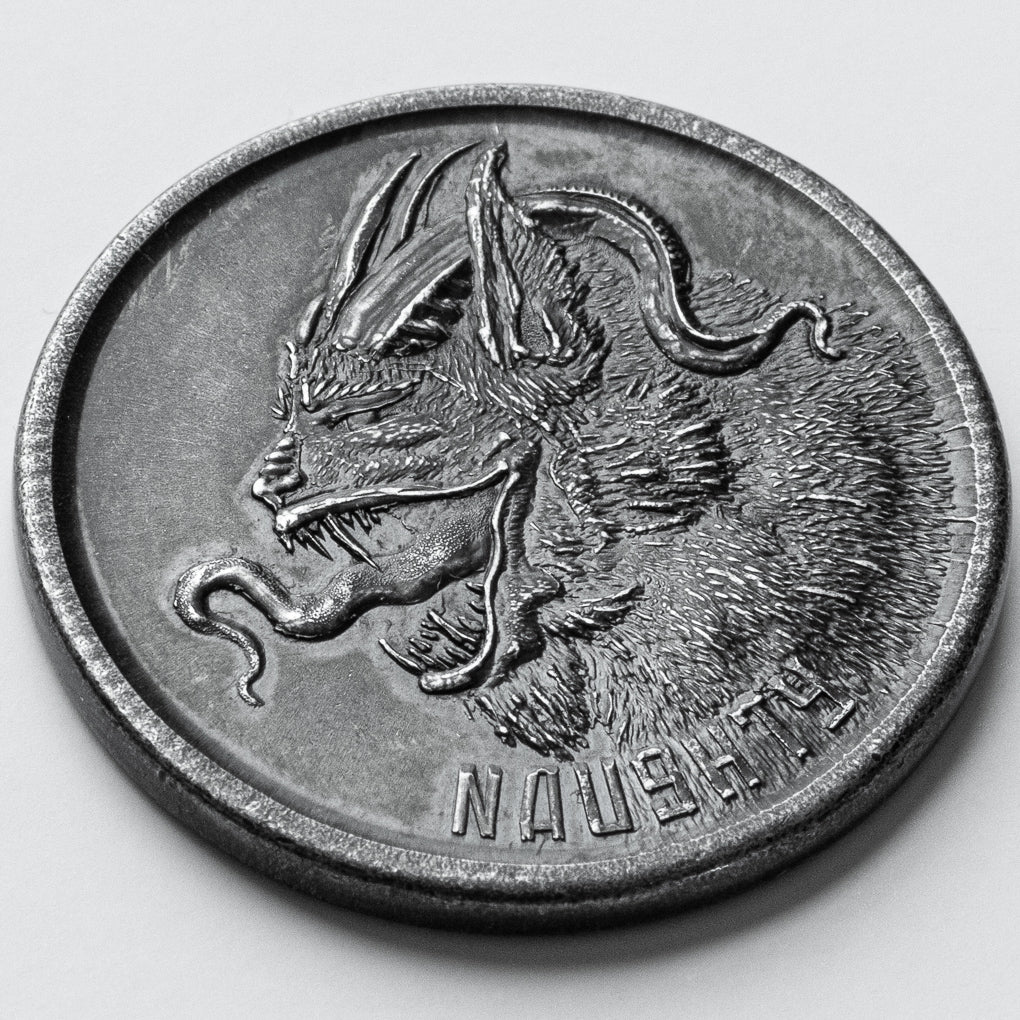 Naughty or Nice Decision Maker Krampus Iron Coin