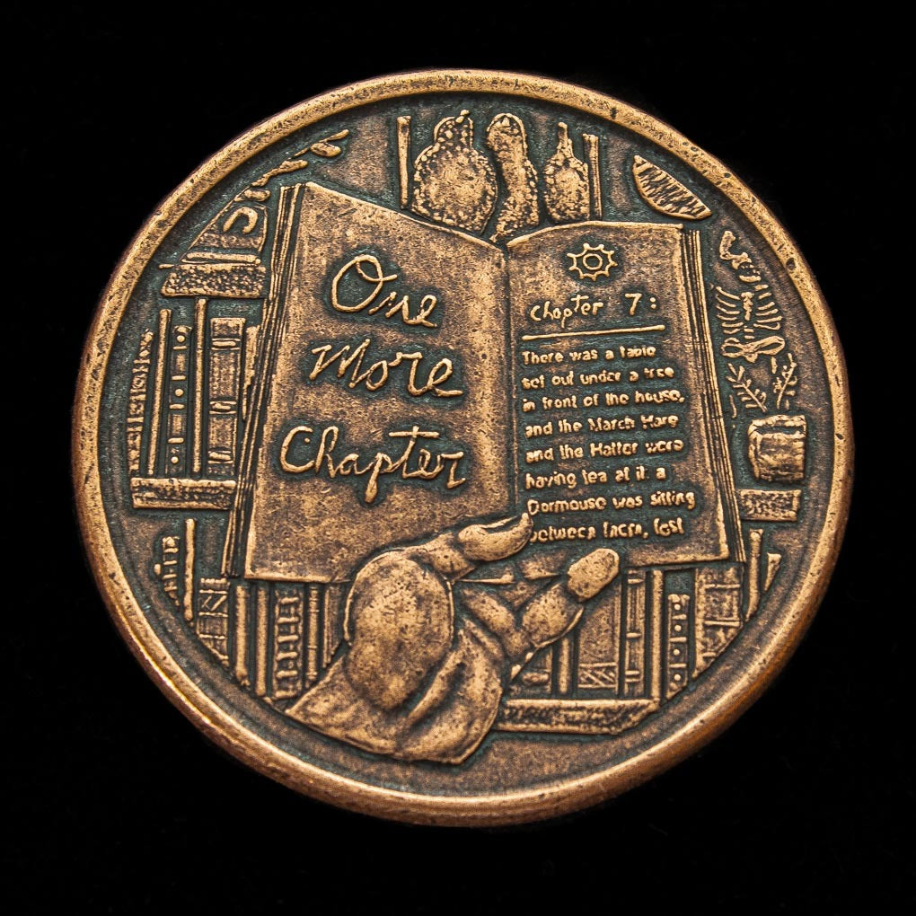 One More Chapter Go To Bed Decision Maker Solid Copper Coin by Shire Post Mint
