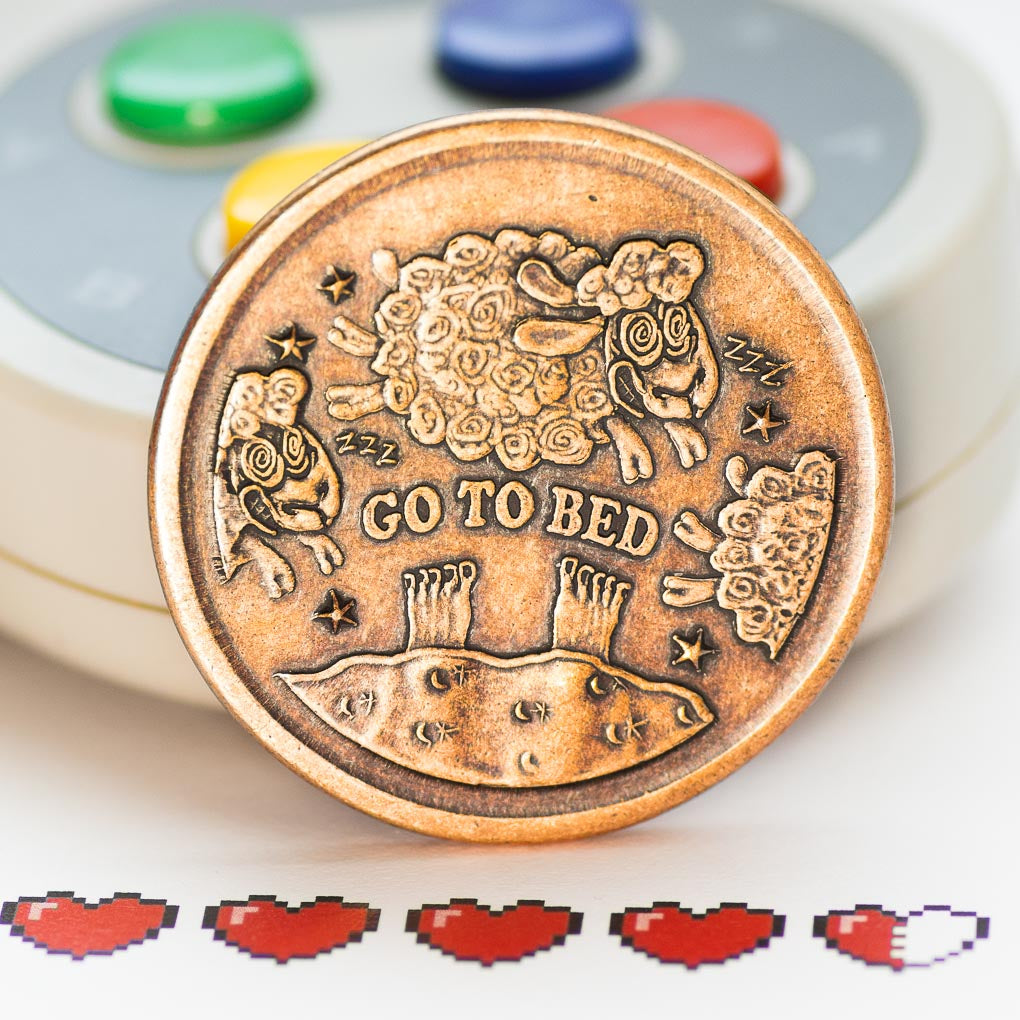 One More Game / Go to Bed Copper Decision Maker Coin