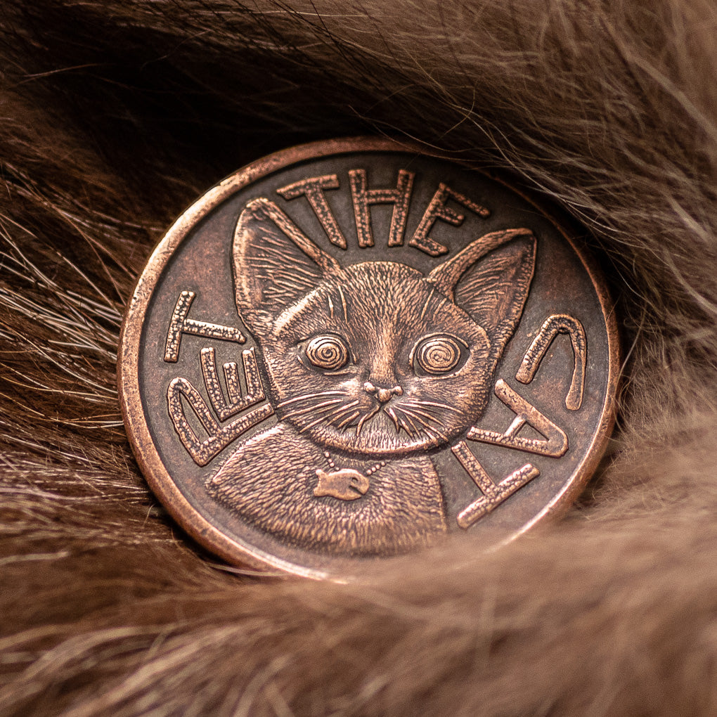 Pet Cat Flip Again Copper Decision Maker Coin
