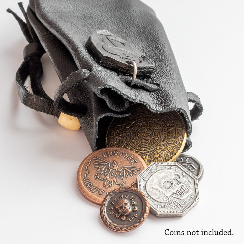 SMALL LEATHER DRAWSTRING POUCH coin change purse money pouch gift bag  *HANDMADE*