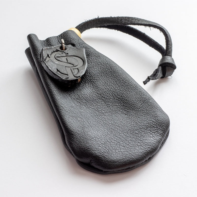Small Leather Pouch Leather Coin Purse Black Leather 