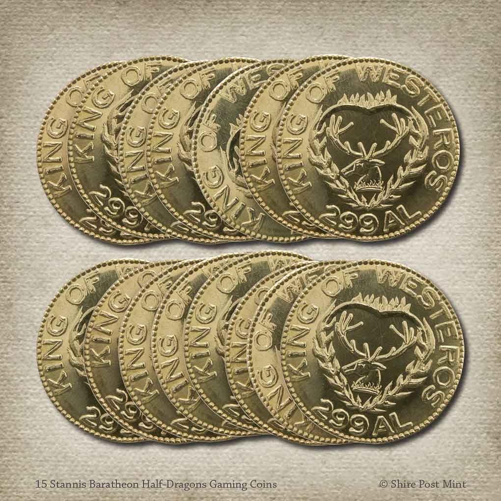 Bulk Stannis Baratheon Half-Dragons Gaming Coins - 10 Coins