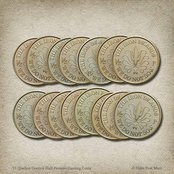 15 Quellon Greyjoy Half-Pennies Gaming Coins