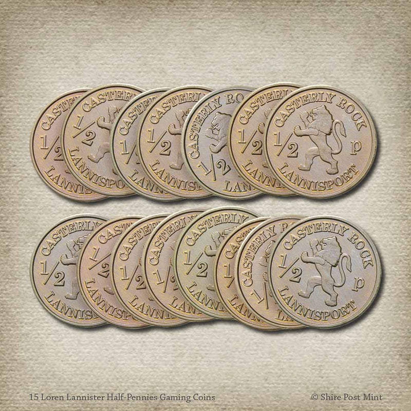 15 Loren Lannister Half-Pennies Gaming Coins