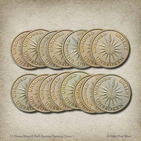 15 Doran Martell Half-Pennies Gaming Coins