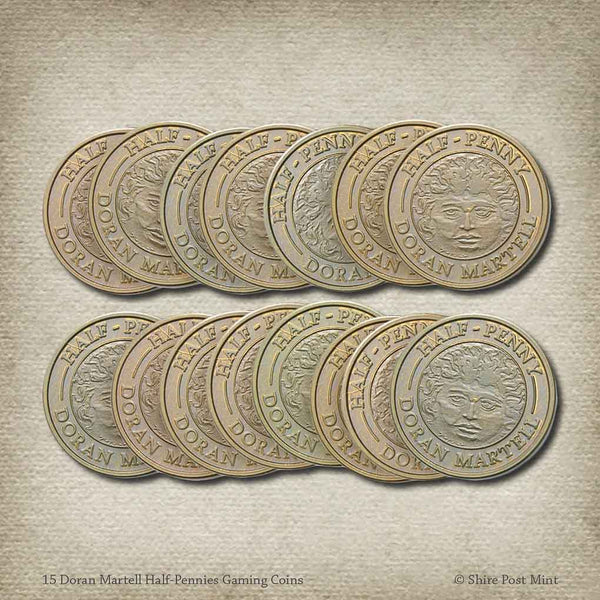 15 Doran Martell Half-Pennies Gaming Coins