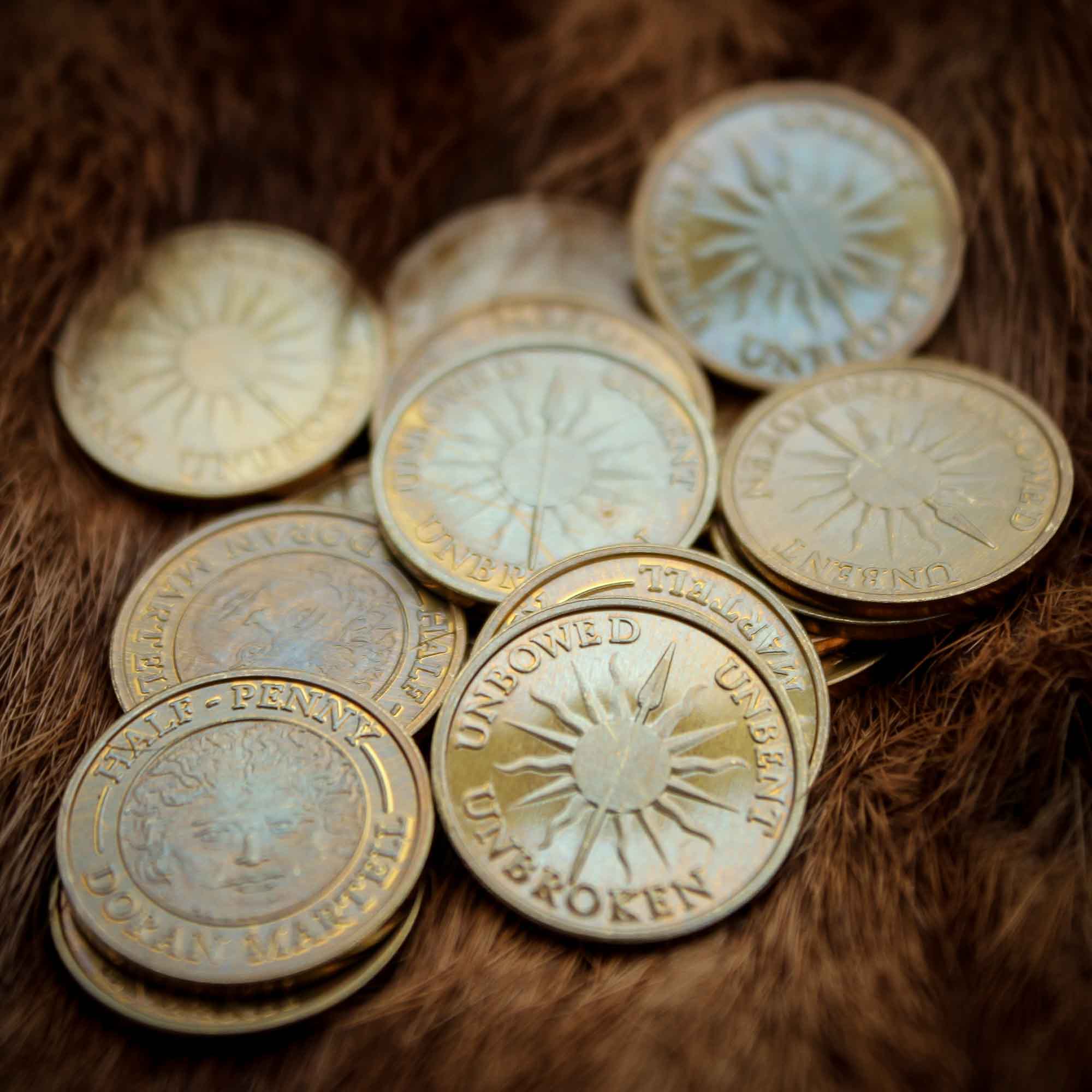 15 Doran Martell Half-Pennies Gaming Coins