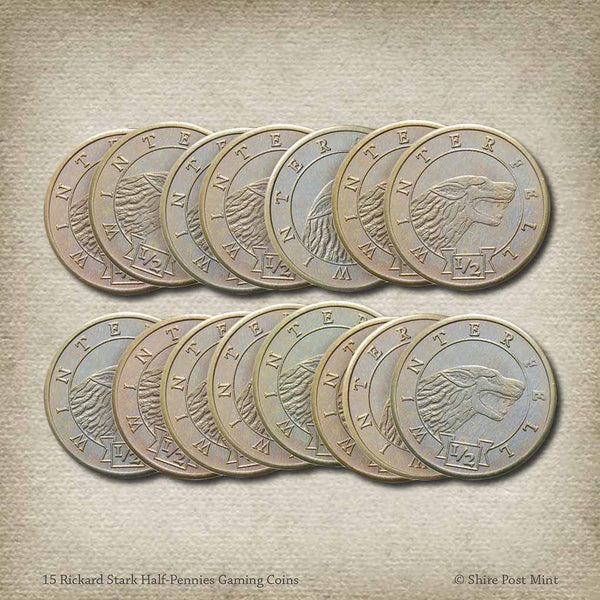 15 Rickard Stark Half-Pennies Gaming Coins