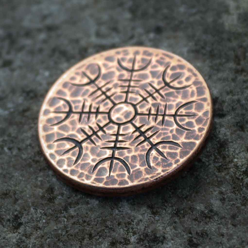 Helm Awe Copper Coin Aegishjalmur Warriors Stave Viking Coinage