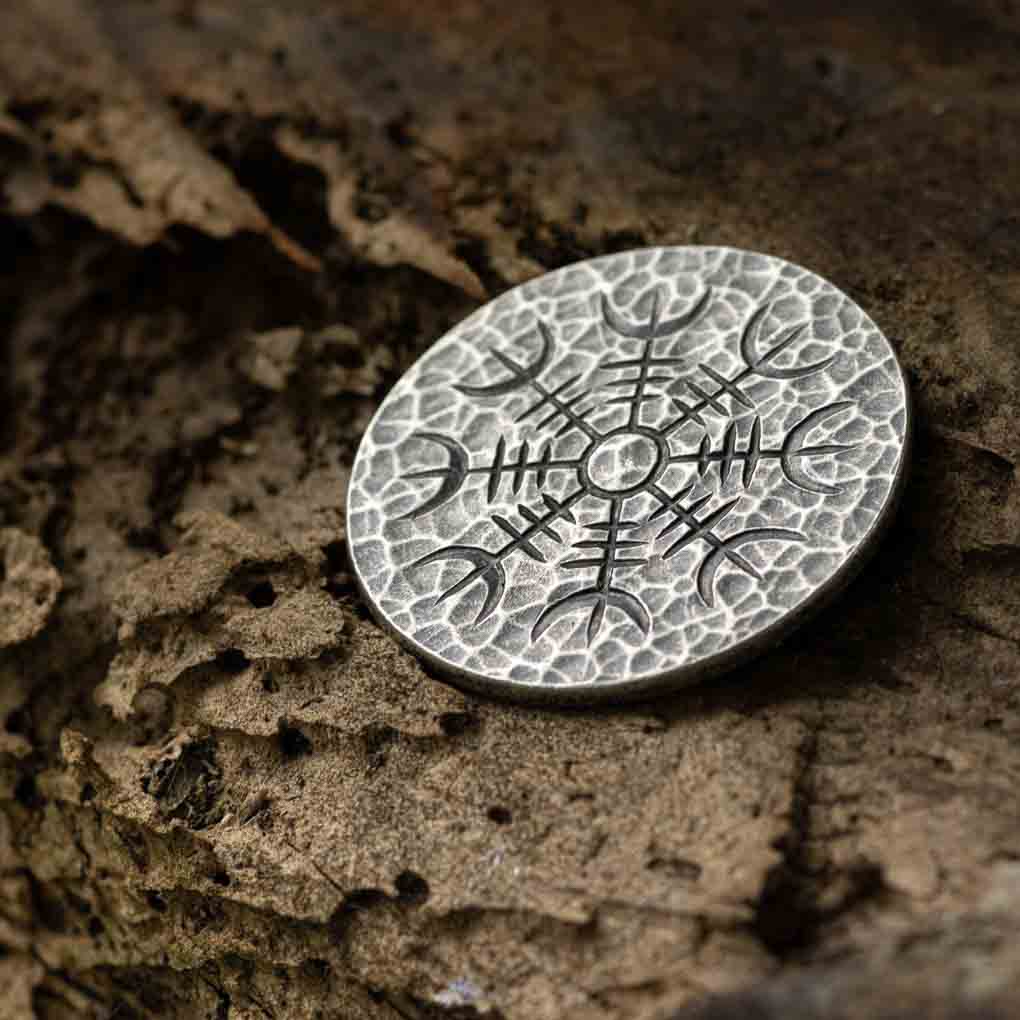 Silver Coin Helm Awe .999 Fine Silver Aegishjalmur Warriors Stave Viking Coinage