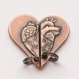 Copper Whole Heart Breakable Charm Set