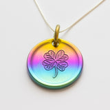 Lucky Rainbow Penny Necklace or Keychain, Niobium