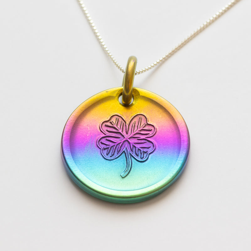 Lucky Rainbow Penny Necklace or Keychain, Niobium
