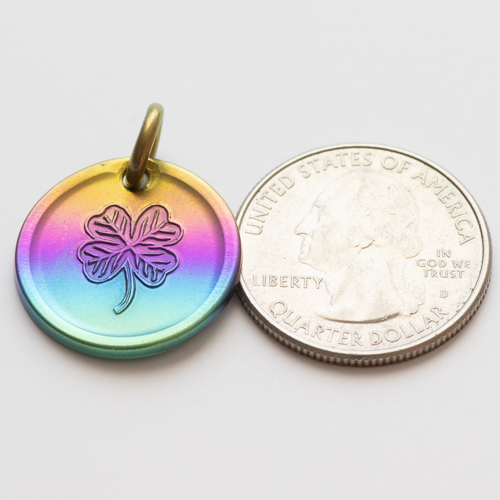 Lucky Rainbow Penny Necklace or Keychain, Niobium