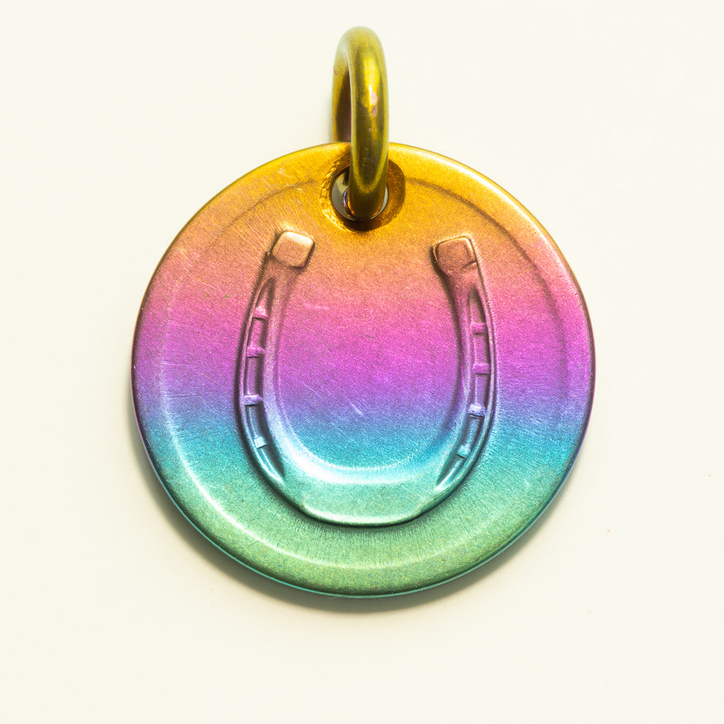 Lucky Rainbow Penny Necklace or Keychain, Niobium