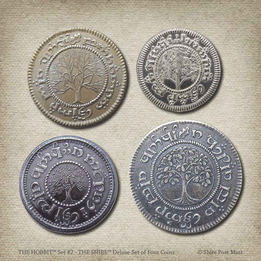 The Hobbit™ Set #2 - The Shire™ Deluxe Set of Four Coins - Silver and Brass