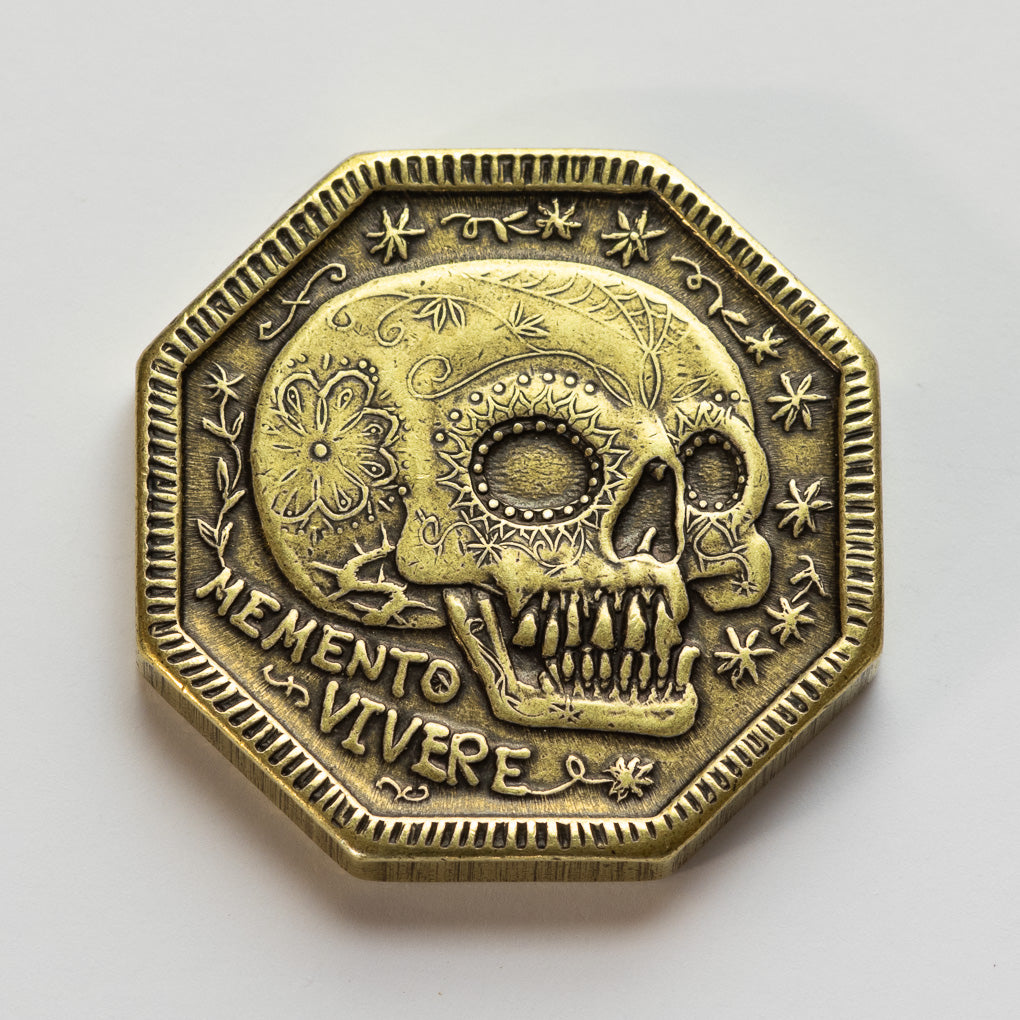 Memento Mori / Memento Vivere Reminder Brass Coin | Shire Post Mint