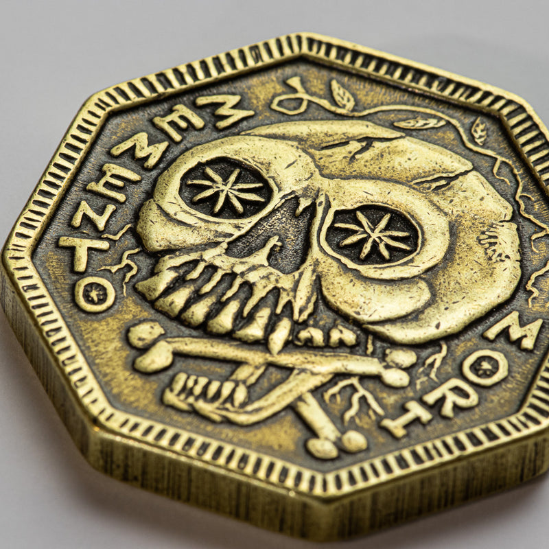 Memento Mori / Memento Vivere Reminder Brass Coin | Shire Post Mint Gifts