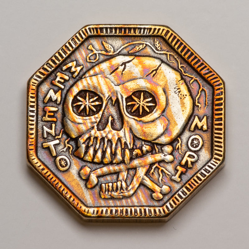 Memento Mori / Memento Vivere Reminder Mokume-gane Coin | Shire Post Mint Gifts
