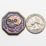 Memento Mori / Memento Vivere Reminder Niobium Coin, Purple and Gold