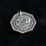 Memento Mori Silver Necklace or Charm - Memento Vivere Reminder Jewelry
