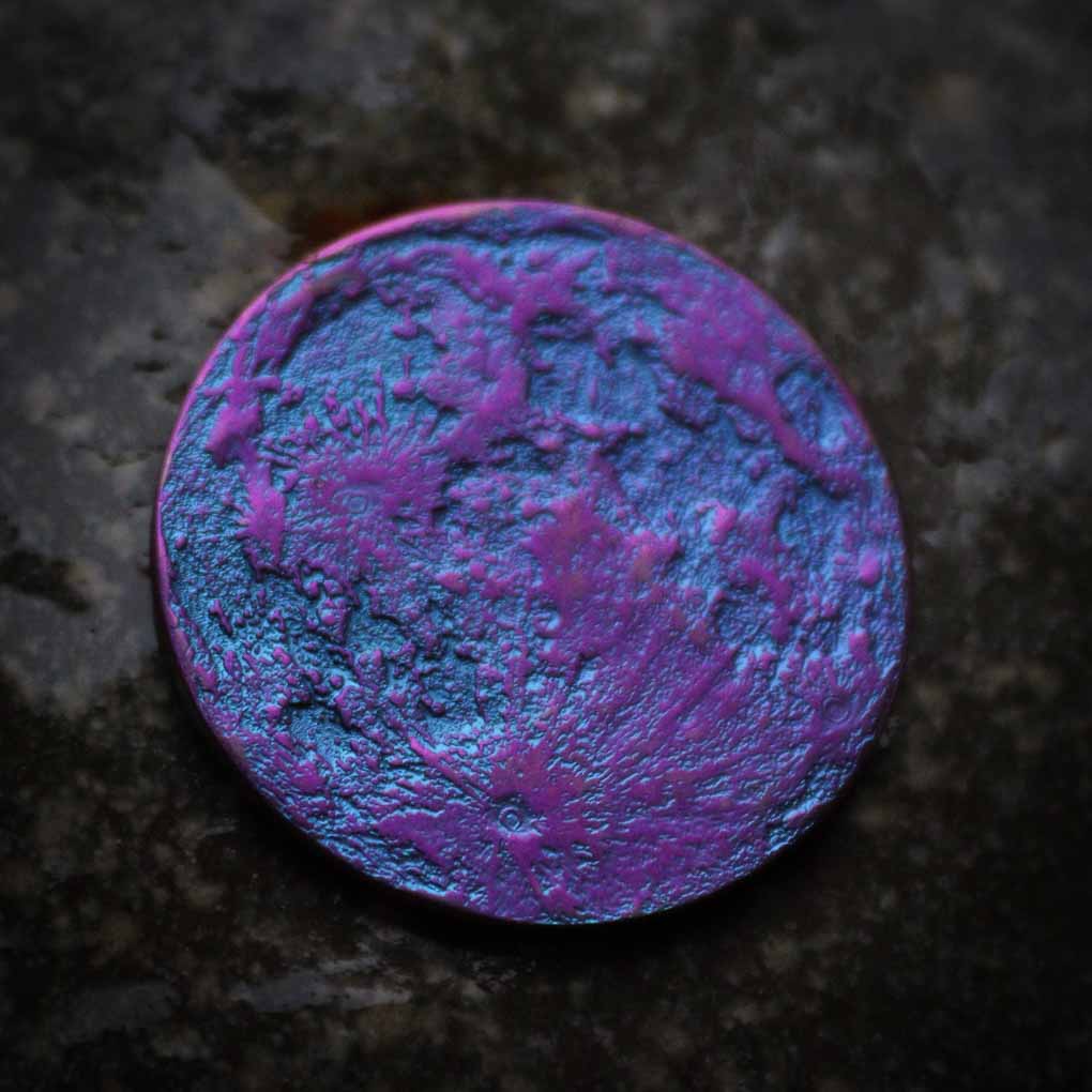 Purple Moon Coin 1 26 mm Anodized Niobium