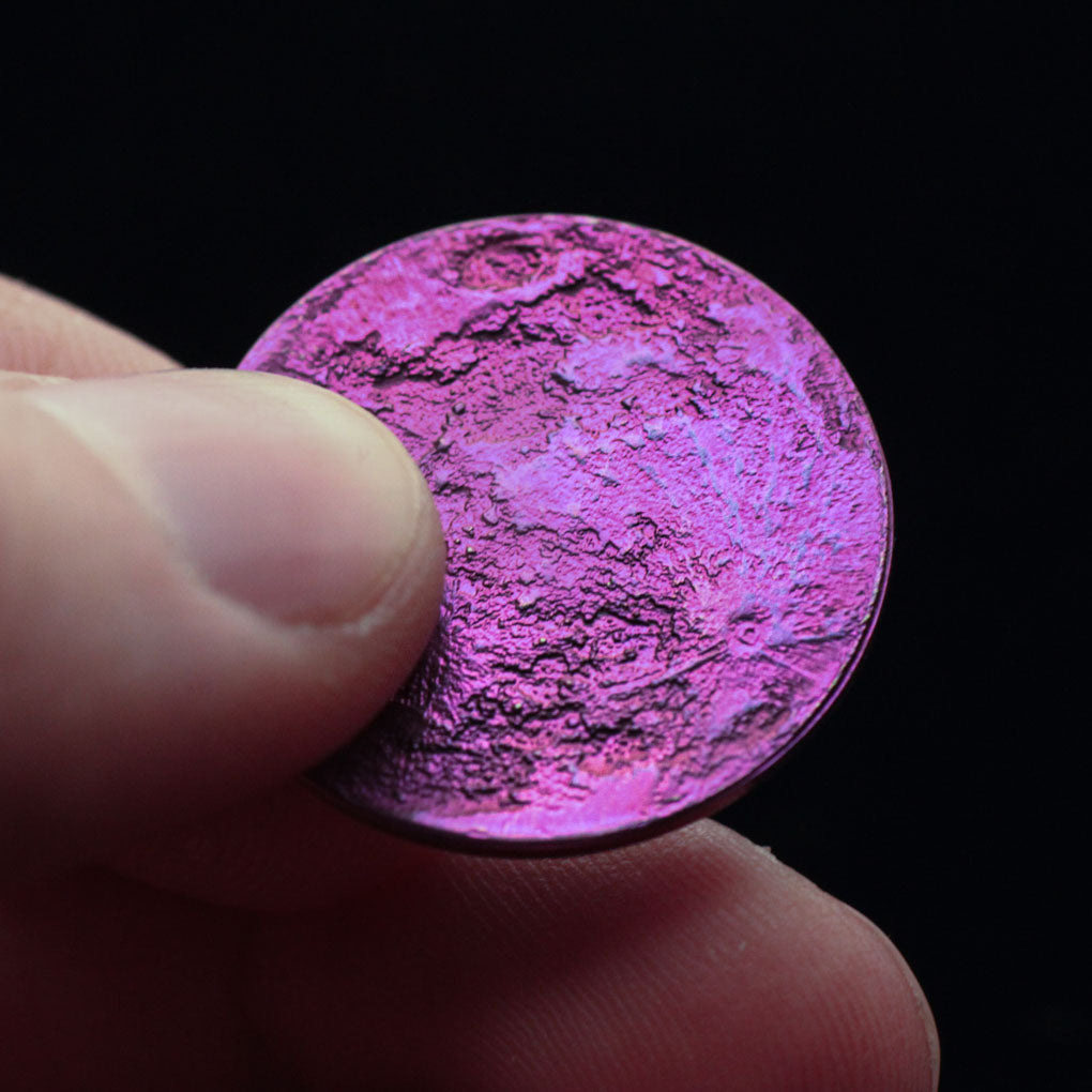 Purple Moon Coin - 1 in / 26 mm Anodized Niobium