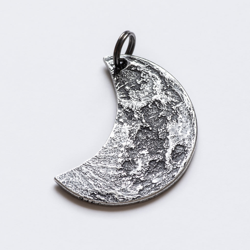 Crescent Silver Moon Necklace or Keychain