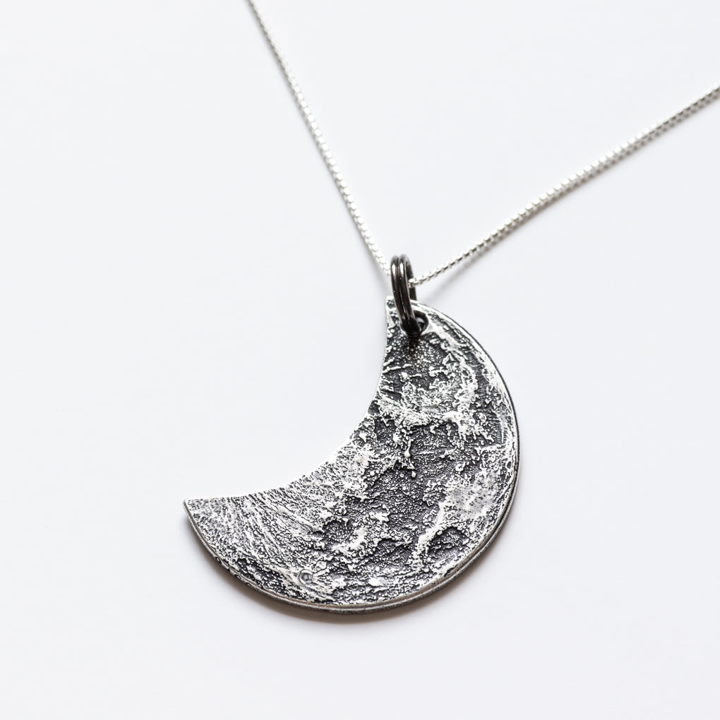 Crescent Silver Moon Charm Necklace | Shire Post Mint Lunar Gifts