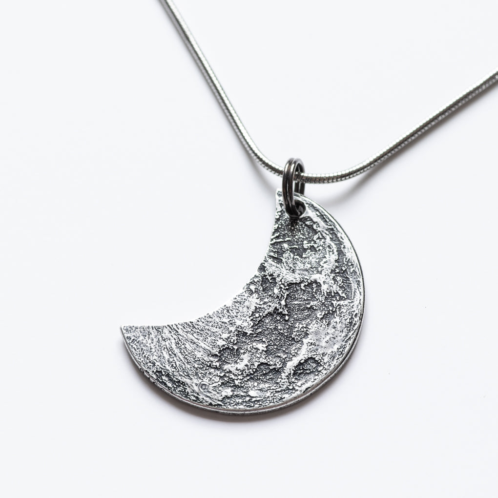 Crescent Silver Moon Charm Necklace | Shire Post Mint Lunar Gifts