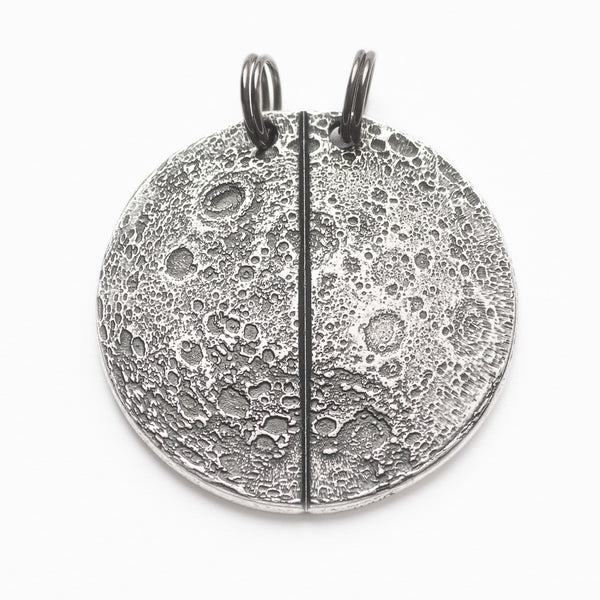 Half Moon Breakable Silver Necklace or Keychain