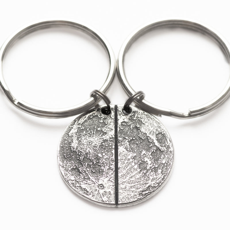 Half Moon Breakable Silver Necklace or Keychain