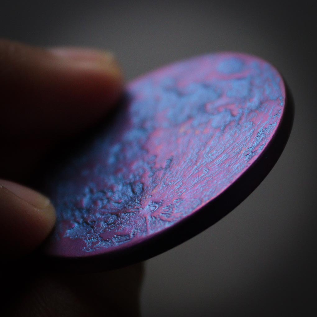 Blue and Purple Supermoon Coin - Large 1.5 in / 38 mm Anodized Niobium
