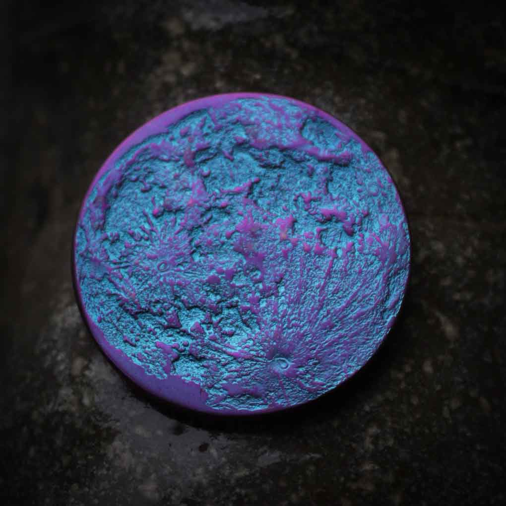 Blue and Purple Supermoon Coin - Large 1.5 in / 38 mm Anodized Niobium