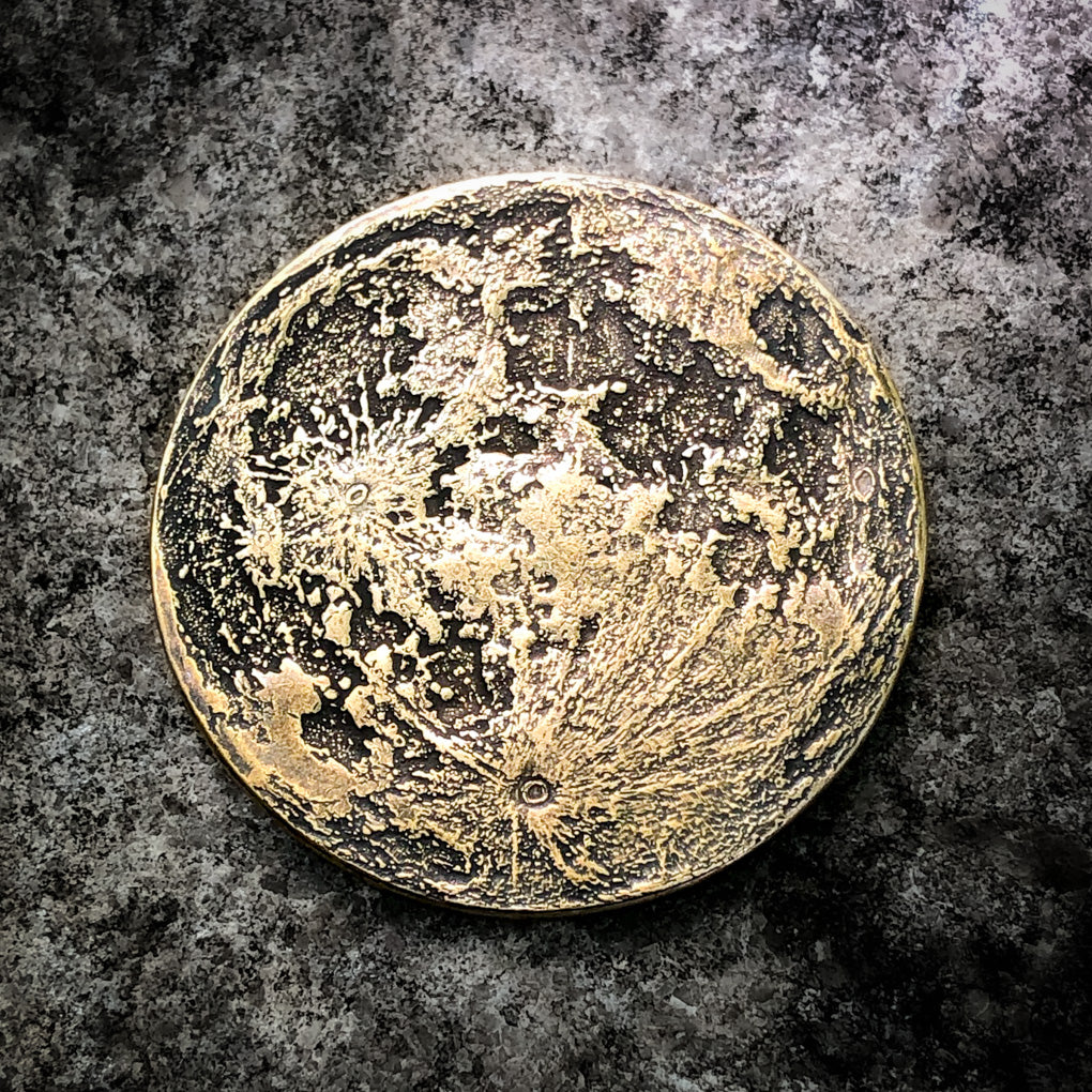 Brass Super Harvest Moon Coin - Large 1.5" | Shire Post Mint Gifts