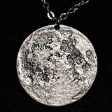 Silver Supermoon Necklace - Large 1.5" Pendant on 30" Chain