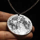Silver Supermoon Necklace - Large 1.5" Pendant on 30" Chain