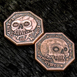 Memento Mori / Memento Vivere Reminder Coin in solid copper by Shire Post Mint