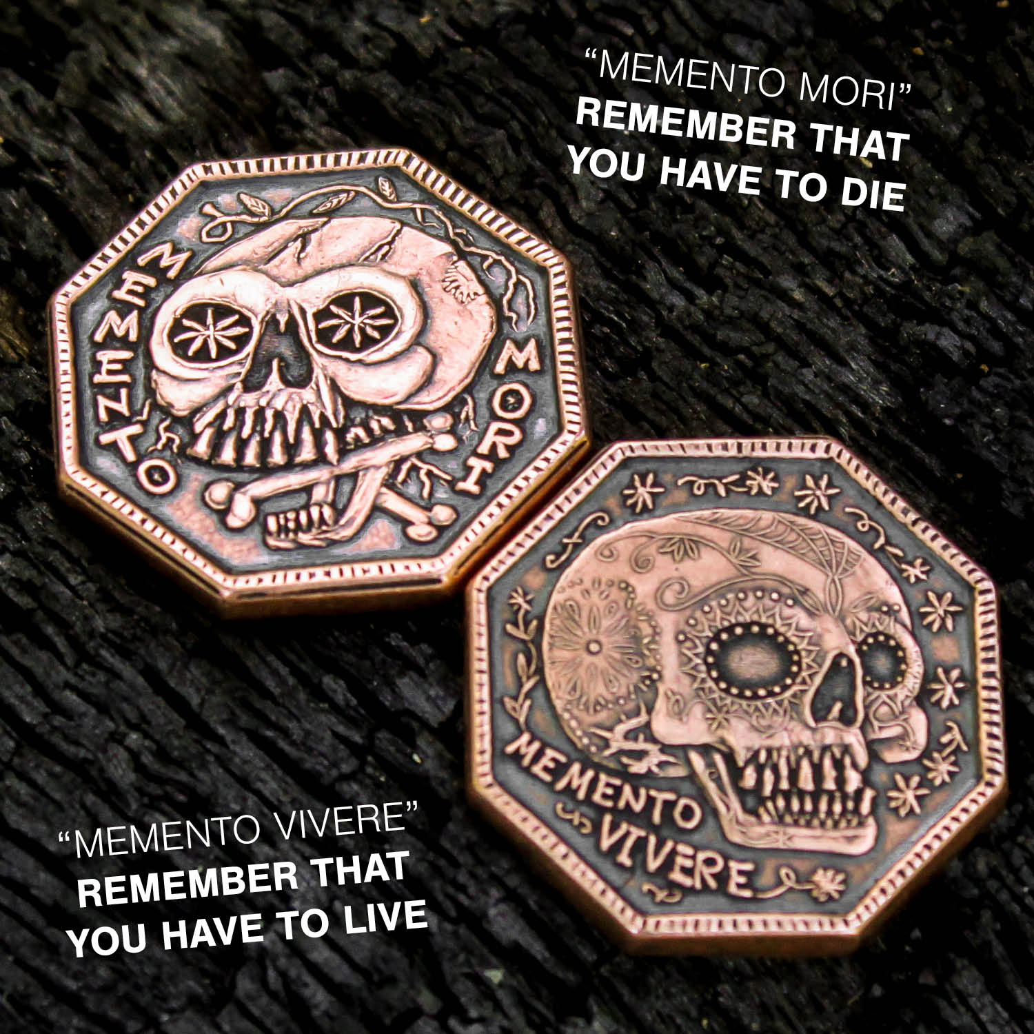 Memento Mori / Memento Vivere Reminder Coin | Shire Post Mint Gifts
