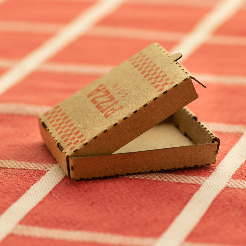 Tiny Pizza Box for Pizza Coins - Miniature Mini Laser Cut Collectible Cardboard Box - Shire Post Mint