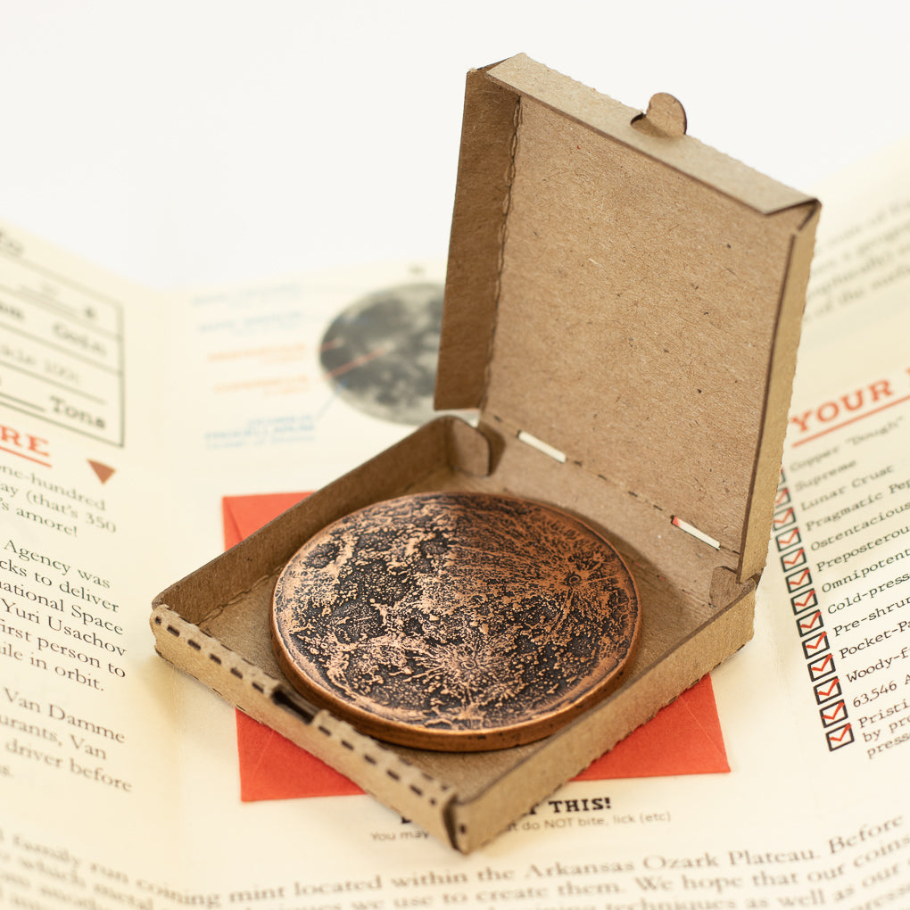 Pizza Moon Supreme Pizza Lunar Coin Copper Tiny Pizza Box