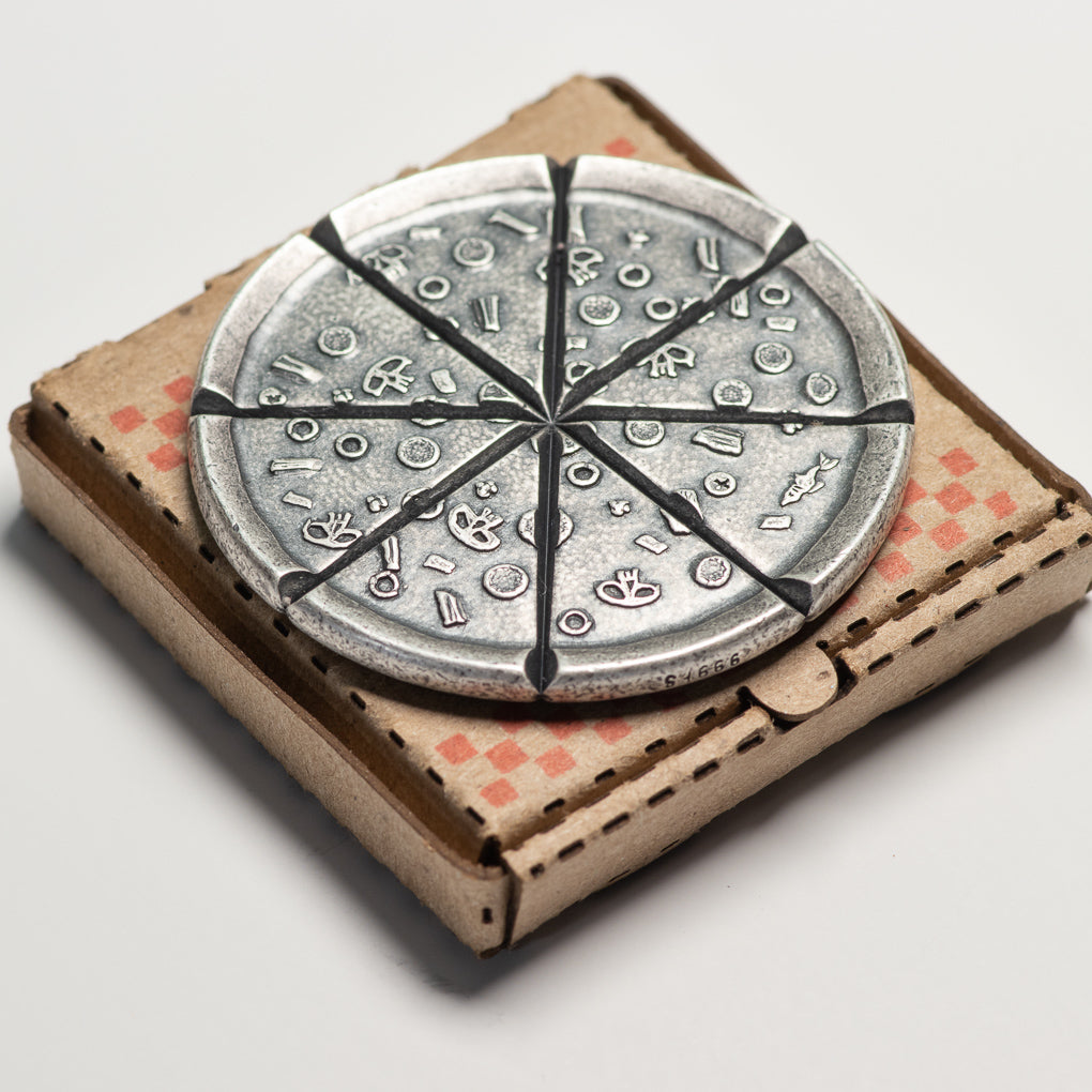 Pizzas Eight Breakable Supreme Pizza Silver Coin two Tiny Pizza Boxes