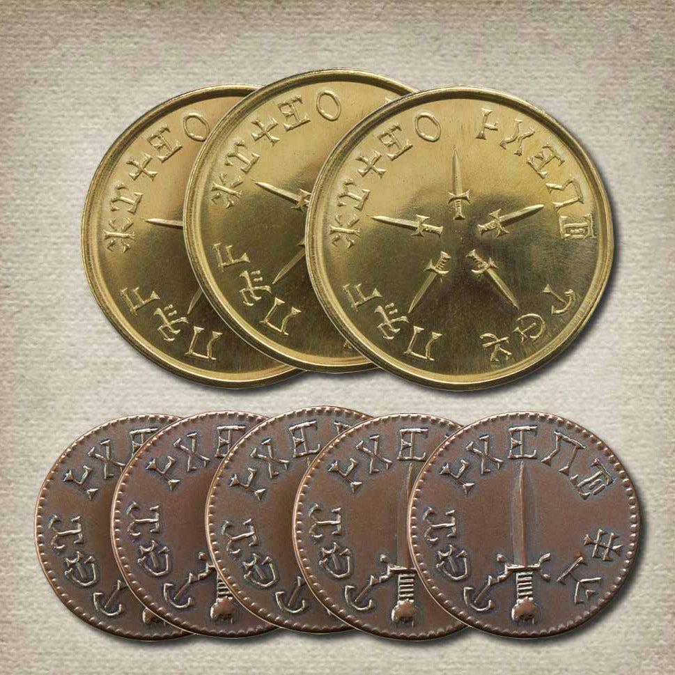 Aquilonian Set of Eight Gaming Coins