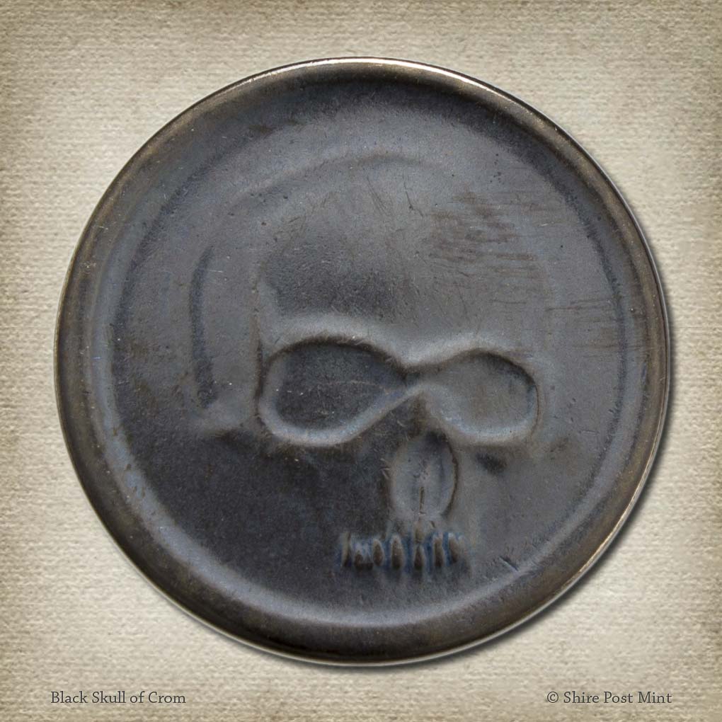 Black Skull of Crom Coin - Blackened Bronze