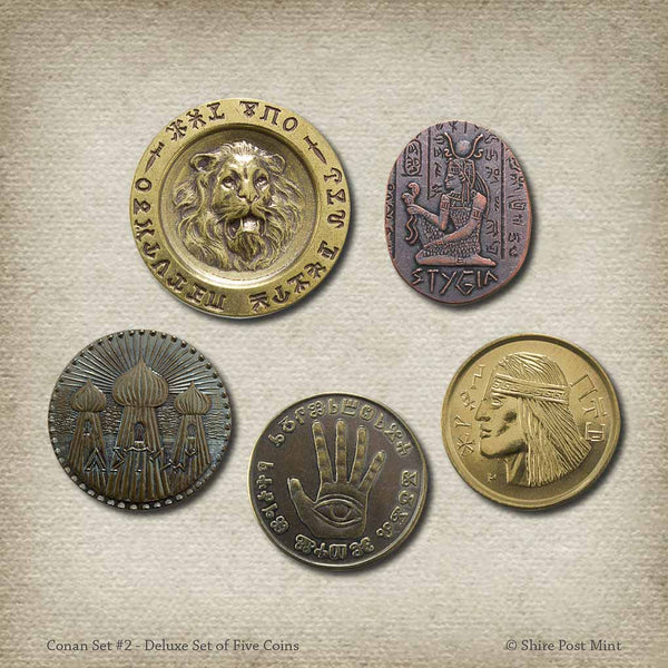 Conan Set #2 - Five Coins from the Hyborian Age | Shire Post Mint | Conan the Barbarian Stygia