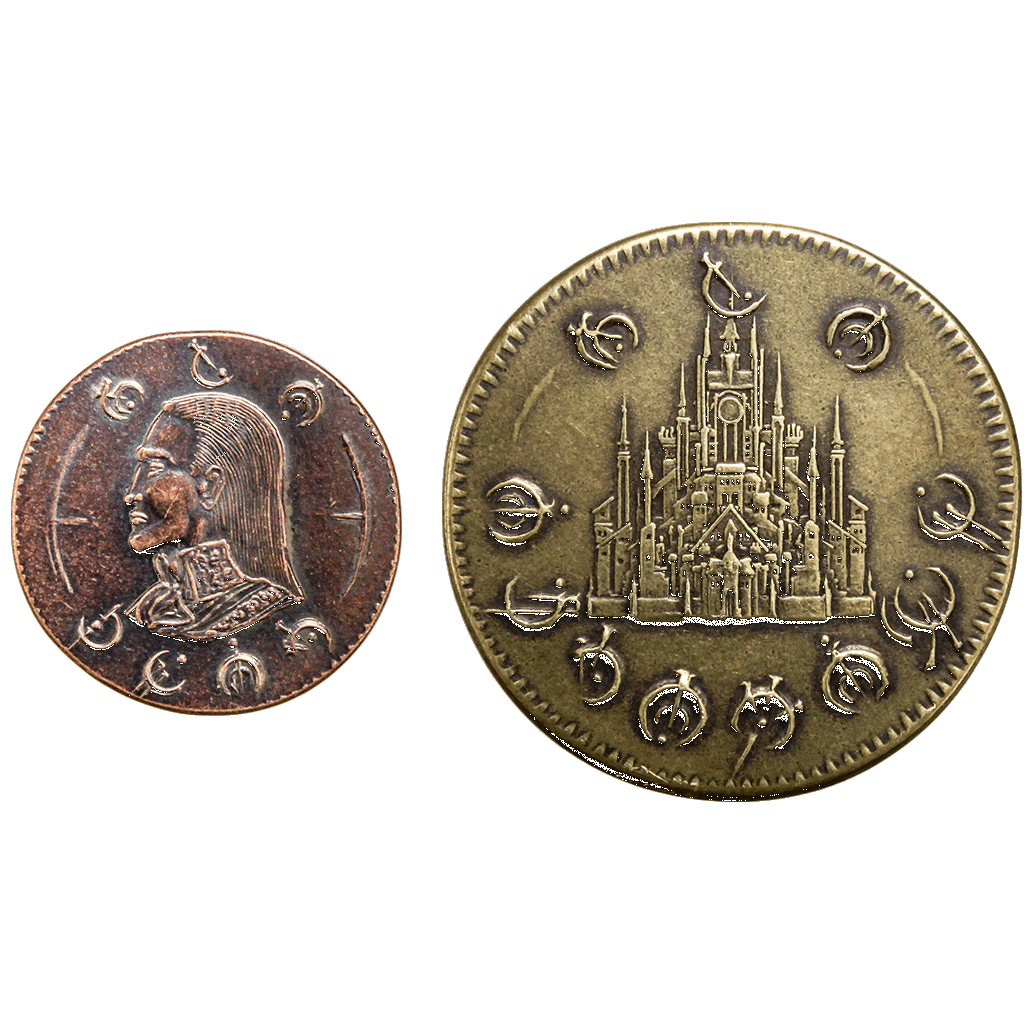 Mistborn coins - Golden Boxing and Copper Clip of The Final Empire - novels by Brandon Sanderson - coin by Shire Post Mint
