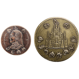 Mistborn coins - Golden Boxing and Copper Clip of The Final Empire - novels by Brandon Sanderson - coin by Shire Post Mint